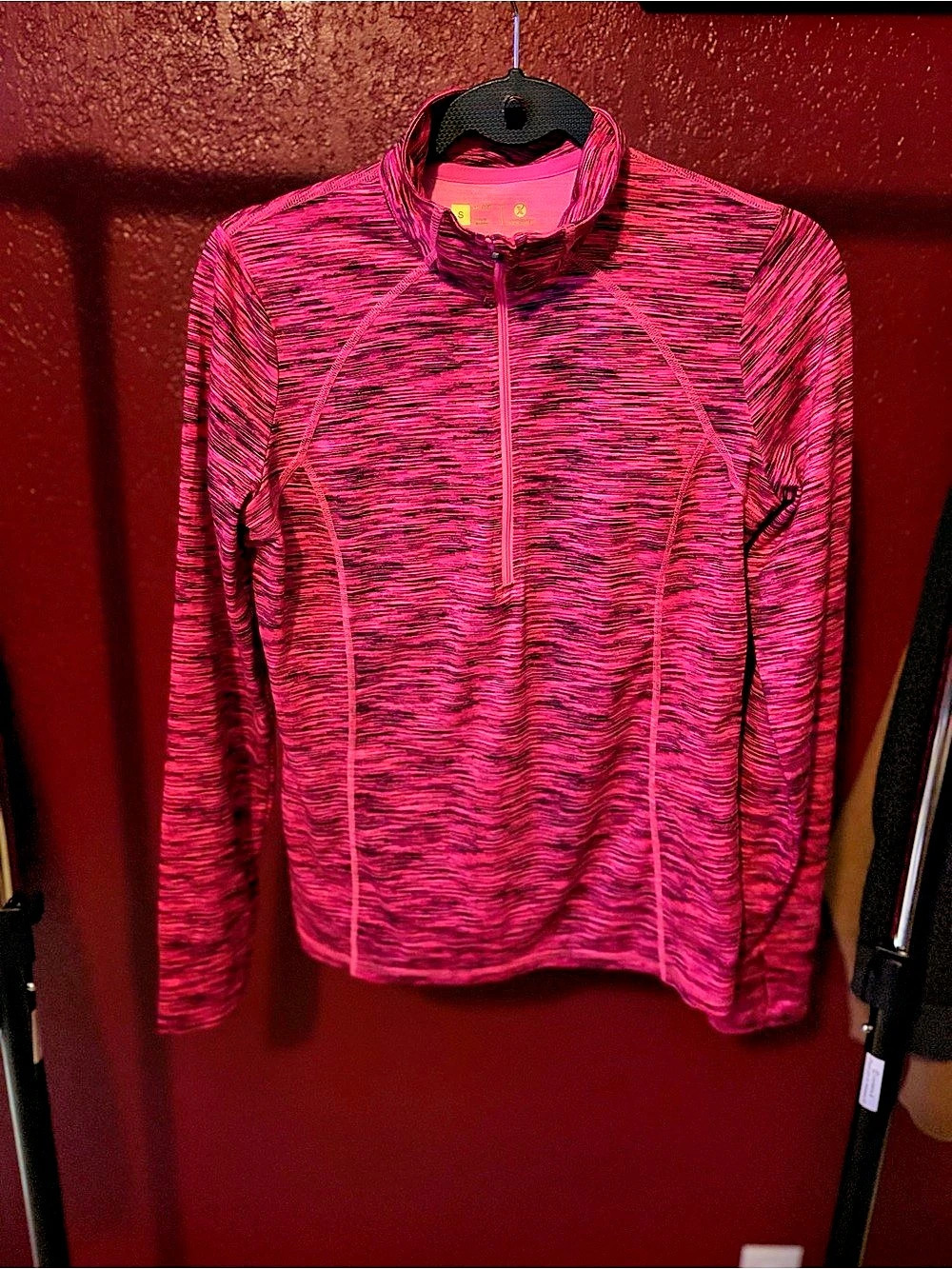 Xersion Women'Small Half-Zip Pullover in Pink & Black Size Small Like New